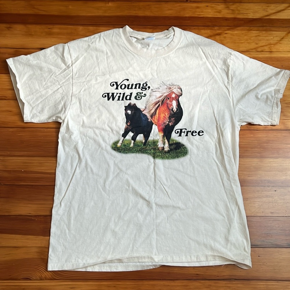 4/$25 SALE Novelty Western Funny Graphic Short Sleeve Horse Tee Shirt